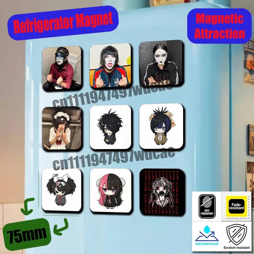 For S-Senketsuakochan Refrigerator Magnets Metal Icebox Cabinet Custom Fridge Magnetic Cards Cover