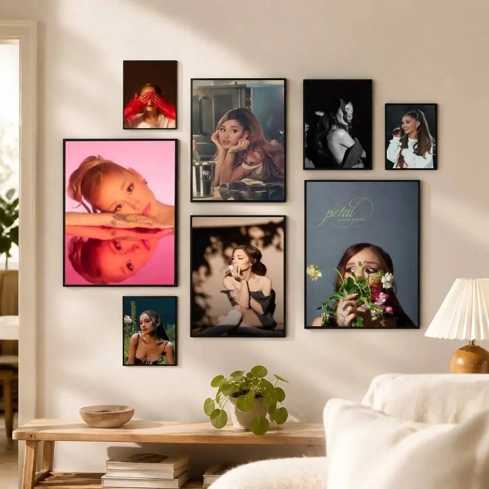 Singer Ariana Grande  Poster High Quality Dorm Living Room Aesthetic Wall Decoration Painting Stickers Gift