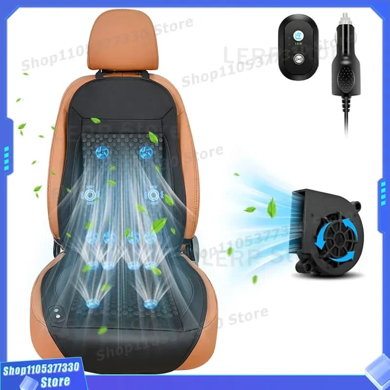 Car Seat Cushion Cooling Ventilated Mesh Pad Summer Auto Chair Cooler Breathable Support for Driver Passenger Comfortable