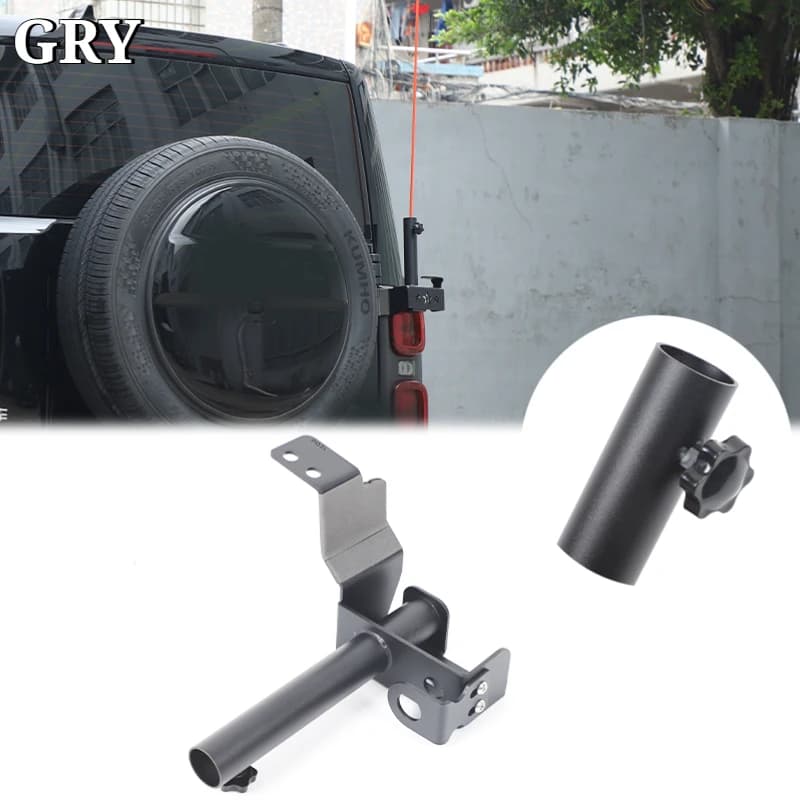 Car Tailgate Antenna Flagpole Holder Bracket For Haval V7 2023-2026 Carbon Steel Black Exterior Car Accessories