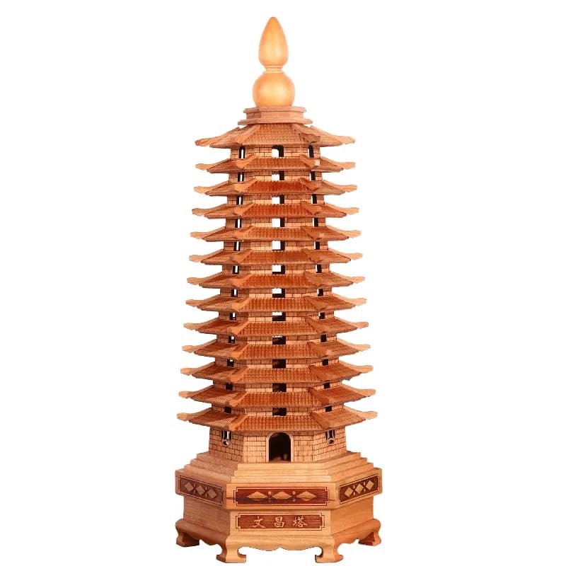 Mahogany Wenchang Tower Ornament Wenchang Tower, 9th Floor 13th Floor Study Office Desktop Ornament