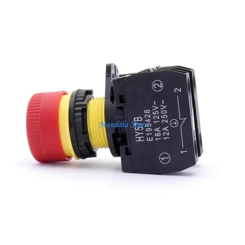 U2JC HY57B Emergency Stop Push Button Switches Round Industrial Pushbutton Switches for Machinery Equipment Enduring