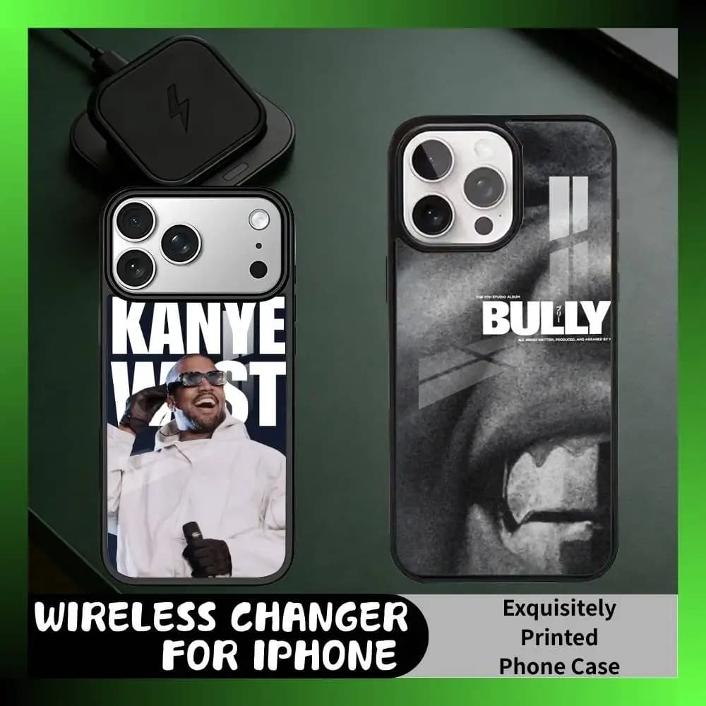 K-Kanye B-BULLY Ye Rapper Themed Art Phone Case For iPhone17,16,15,14,13 Plus,Pro Max Magnetic For Magsafe Wireless Charging