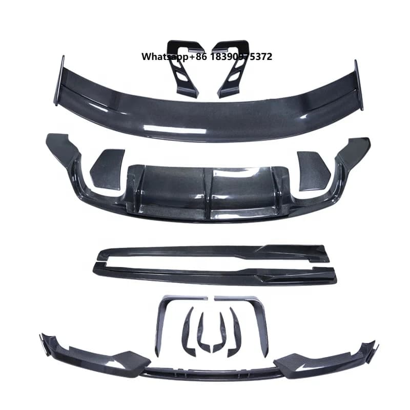 MK3 Style Full Set Carbon Fiber Body Kits for TTS Front Lip Side Skirts Rear Bumper Diffuser Spoiler