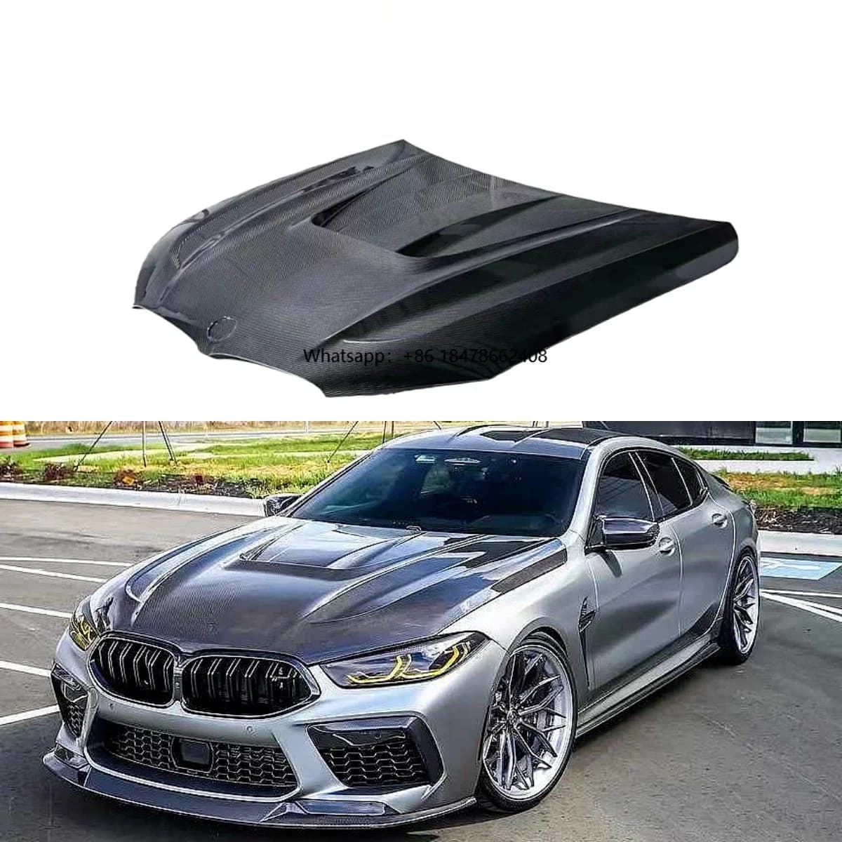 M8 Prepreg Dry Carbon Fiber Front Engine Hood for  8 Series M8 F91 F92 F93 Carbon Fiber PAK Style Engine Bonnet