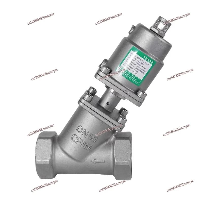 Steam Threaded Thread Pneumatic Angle Seat Valve 304 Stainless Steel Type Y Pneumatic Control Cut-off Valve DN15 20