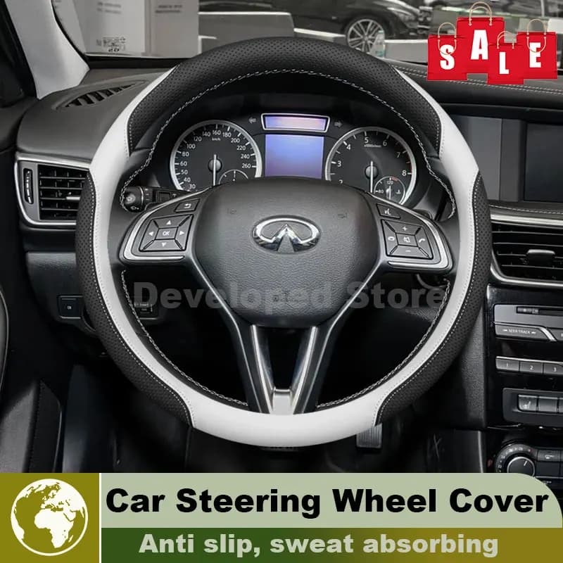 Leather Car Steering Wheel Cover For Infiniti QX30 H15 Q30 2015-2026Anti Slip Auto Steering Wheel Cover Infiniti Q30 Accessories