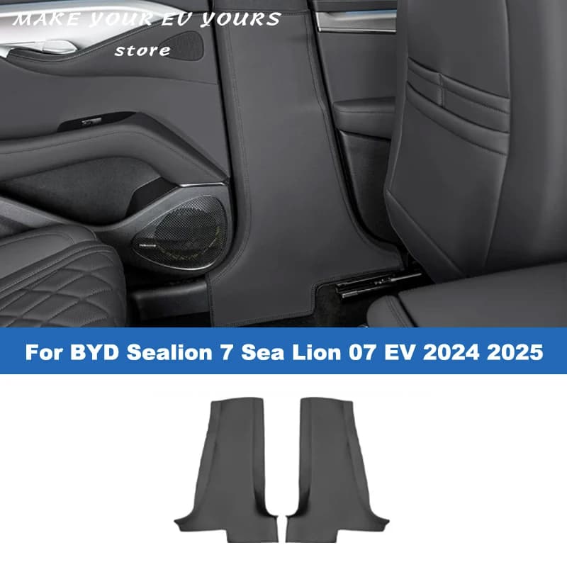 For BYD Sealion 7 Sea Lion 07 EV 2024 2025 Car Interior B-Pillar Anti-Collision Scratch Resistant Leather Protective Accessories