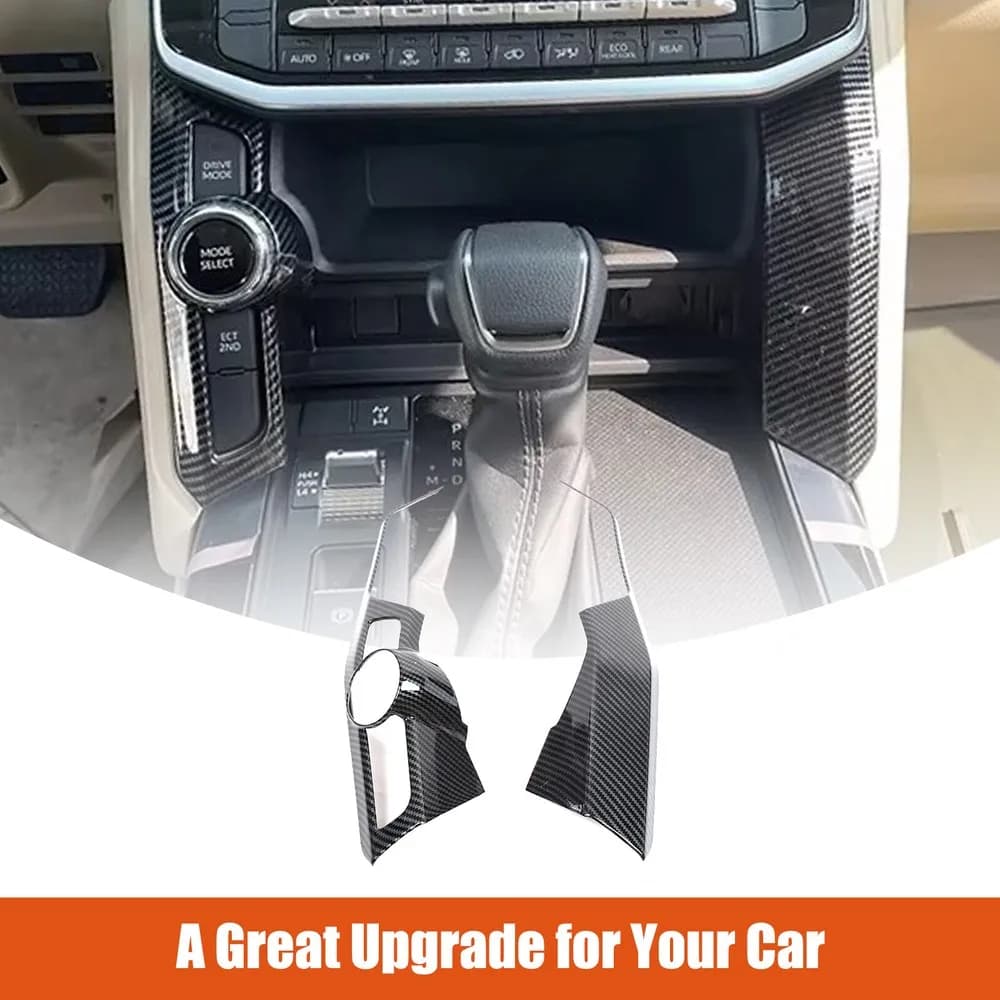 ABS Carbon Car Center Control Cup Holder Gear Panel Frame Trim For Toyota Land Cruiser LC300 2023+ Central Console SideTrim