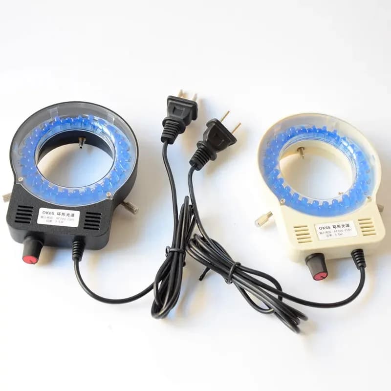 100-240V 52 Blue Tools Microscope LED Lights Source 30-65mm Inner Dia Ring Lamp Illuminators