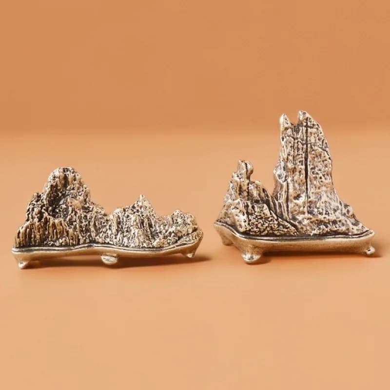 Home Office Desktop Fish Tank Artificial Rockery Brass Ornament Craft Decoration