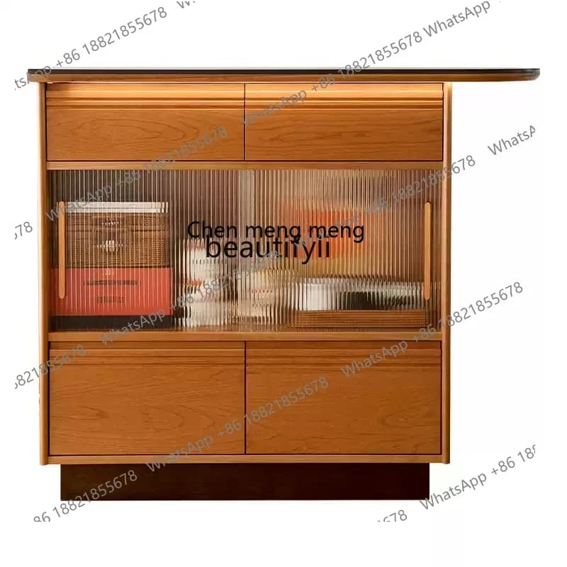 Solid wood rock slab island platform household partition bar table living room storage cabinet dining side cabinet locker