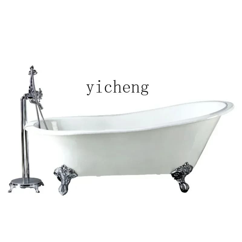 AA Independent Cast Iron Enamel European Noble Concubine Bathtub Retro American Bathtub Large Bathtub