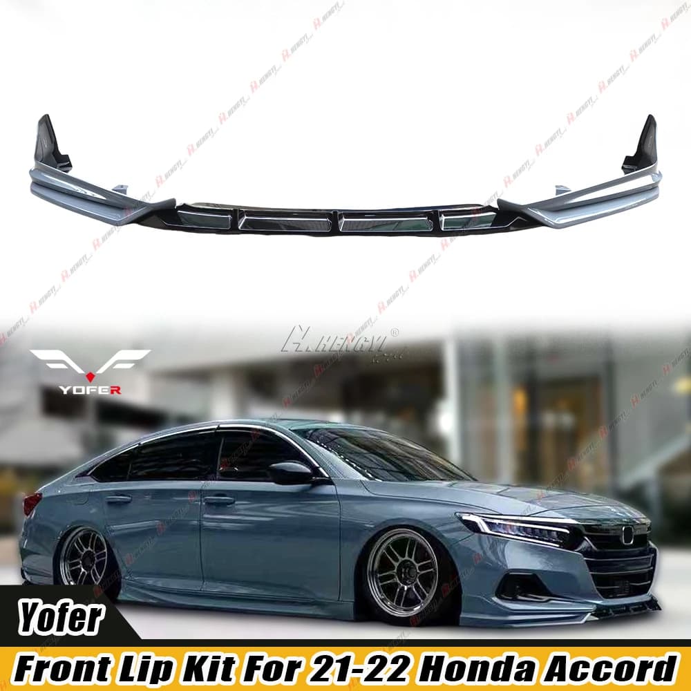 For Honda Accord 2021-2022 Front Bumper Lip Spoiler Spiltter Front Shovel Surround Auto Parts Sonic Gray Pearl
