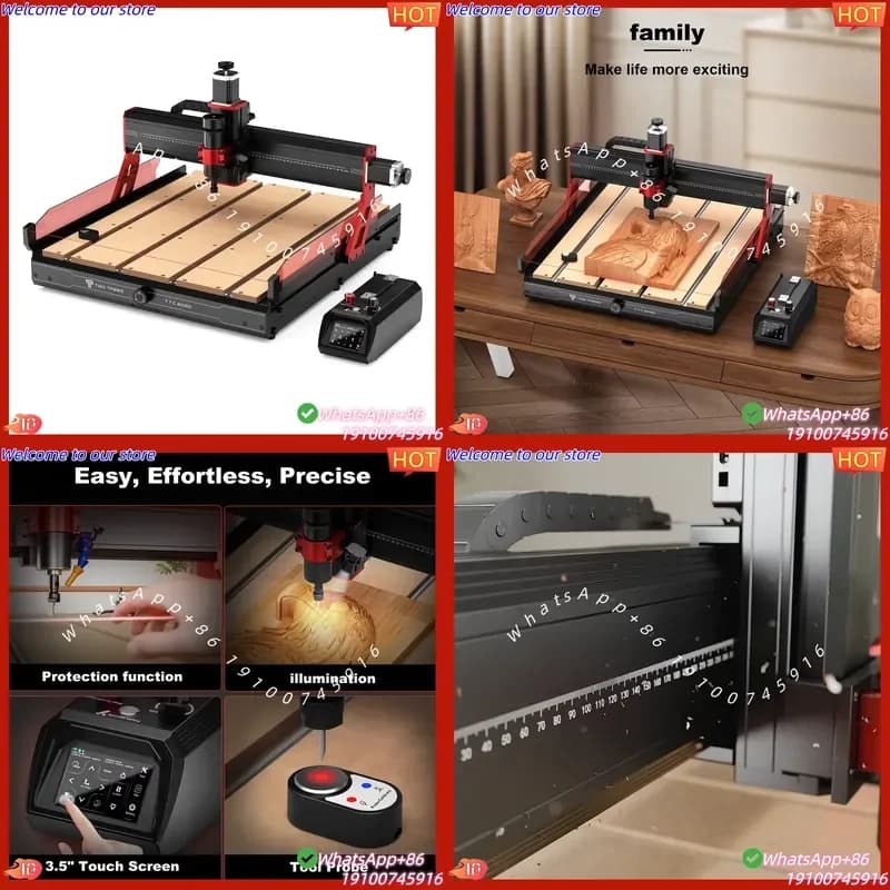 2026 For TTC6050 3-Axis CNC Router with 500W Spindle Motor for Wood Plastic Soft Materials NC Studio Control System