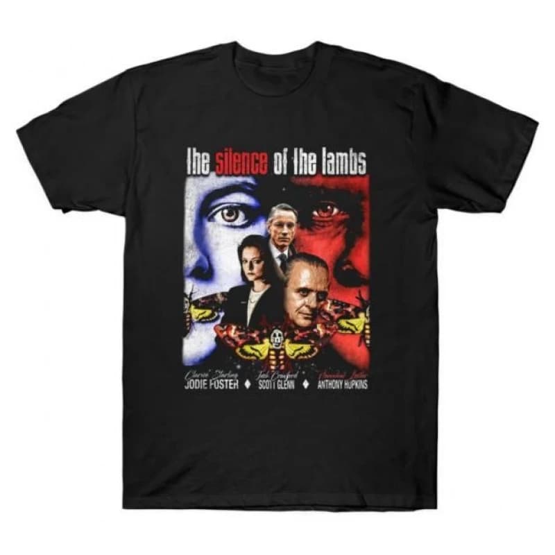 0426 Silence of the lambs Horror movie Hannibal Gift t shirt Scary Cannibal Graphic Clothes 100% cotton All size Tee S-6XL