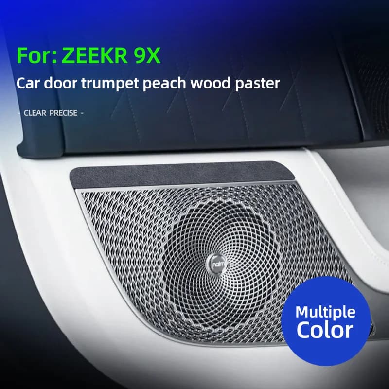 For ZEEKR 9X 2025 2026 Italian Suede Peach Wood Decorative Protective Sticker Above The Car Door Horn Interior Trim Accessories