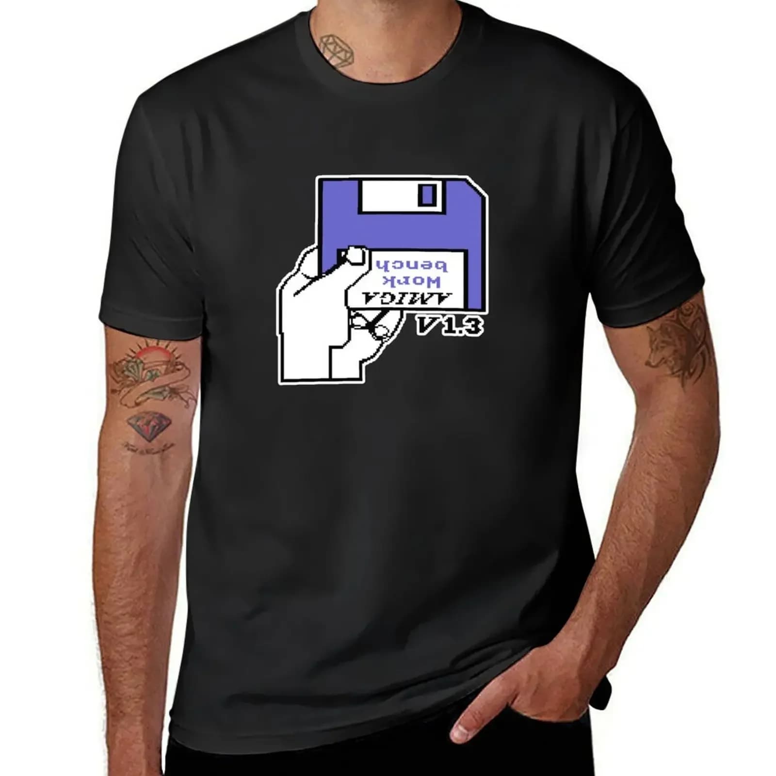 Retro Video Games Commodore Amiga Workbench Insert Disk T-Shirt vintage anime shirt essential t shirt black t shirts for men