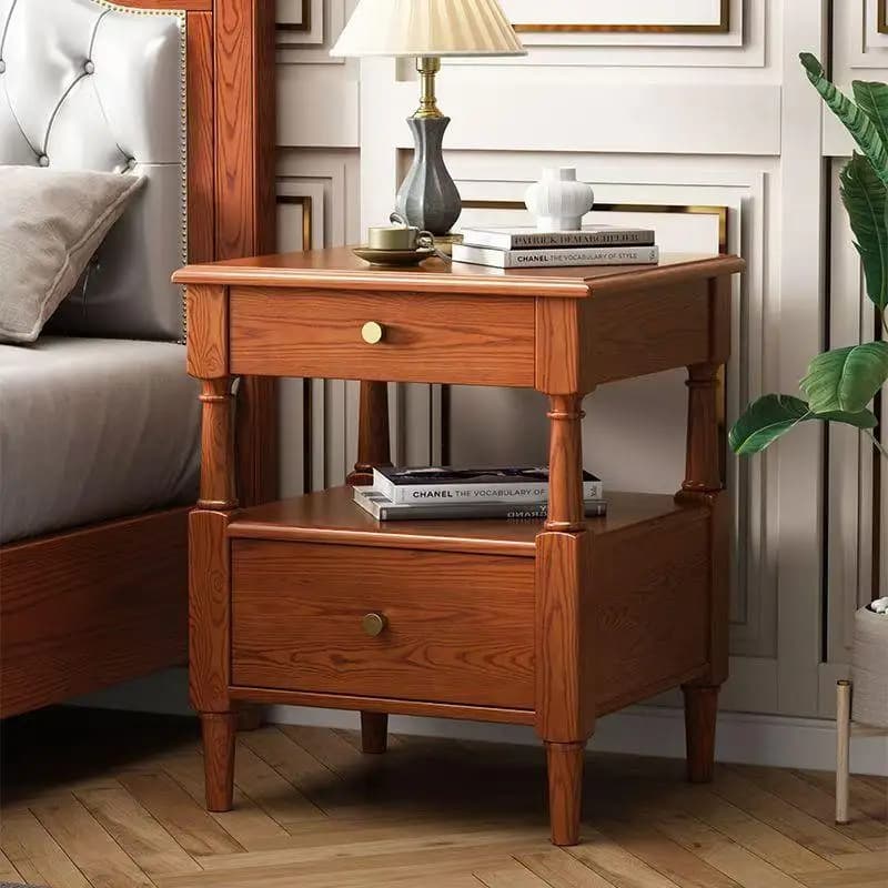 Wood Bedroom Bedside Table Mobile Coffee Drawers Luxury Storage Organizer Nightstand Modern Mesitas De Noche Trendy Furniture