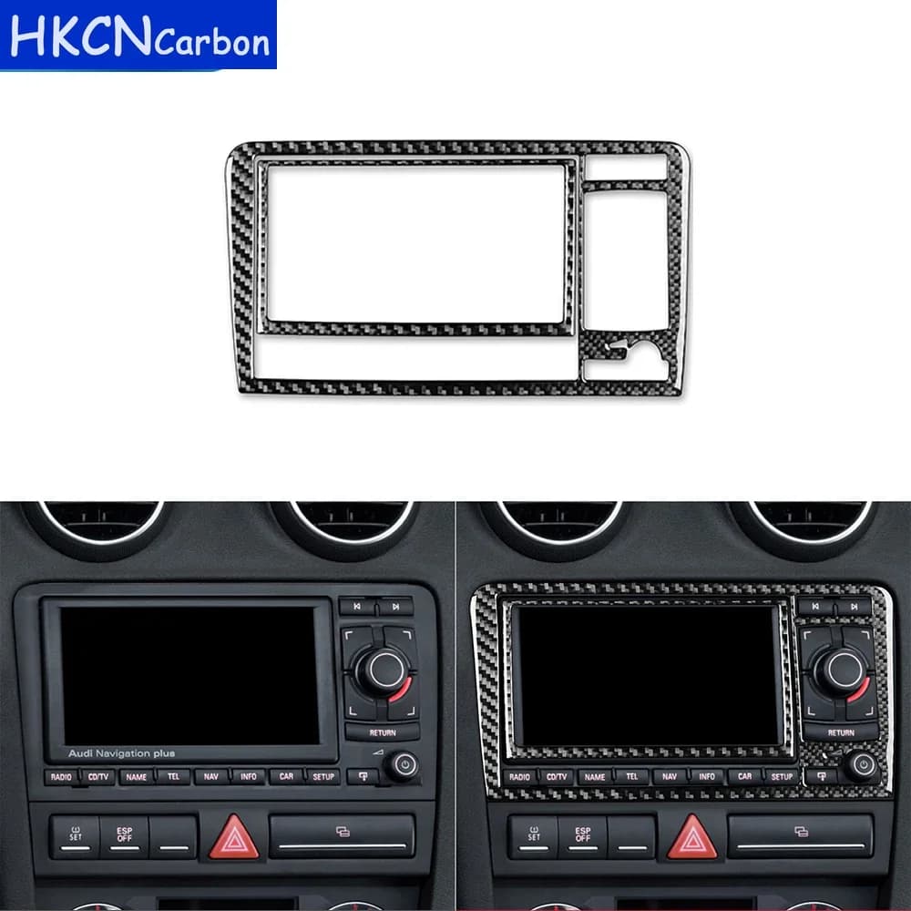 Real Carbon Fiber Car Accessories For Audi A3 S3 8P 2006 2007 Car Center Console Navigation Control Panel Cover Sticker