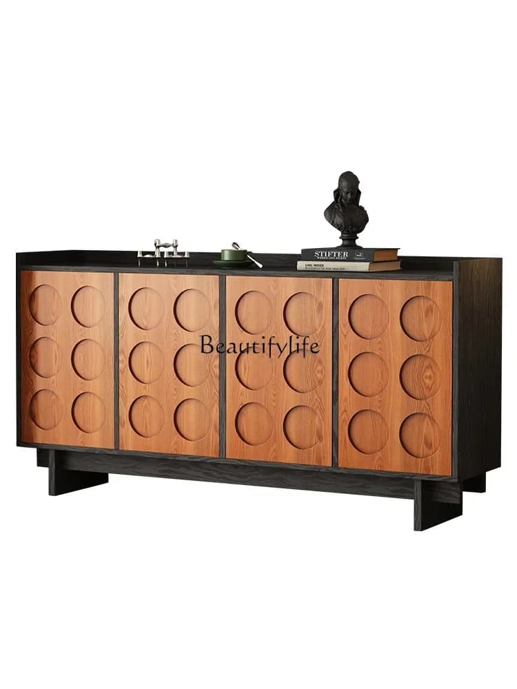 FG43-French retro living room entrance storage cabinet medieval home dining room wall decorative chest