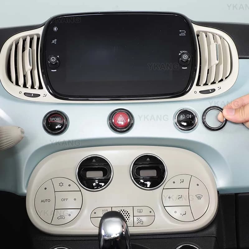 For Fiat 500 2008-2023 For Abarth 595 695 2012-2023 Real Carbon Fiber Car Turbo Ring Hazard Flasher Switch Trim Car Accessories