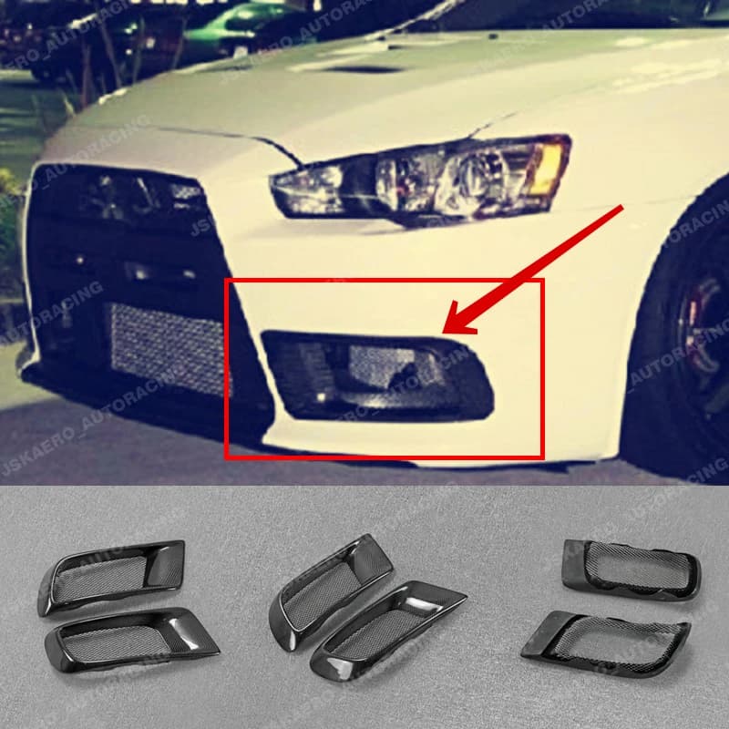 For Mitsubishi Evolution EVO X 10 Front Bumper Air Vent Duct 2pcs Carbon Fiber car BodyKits