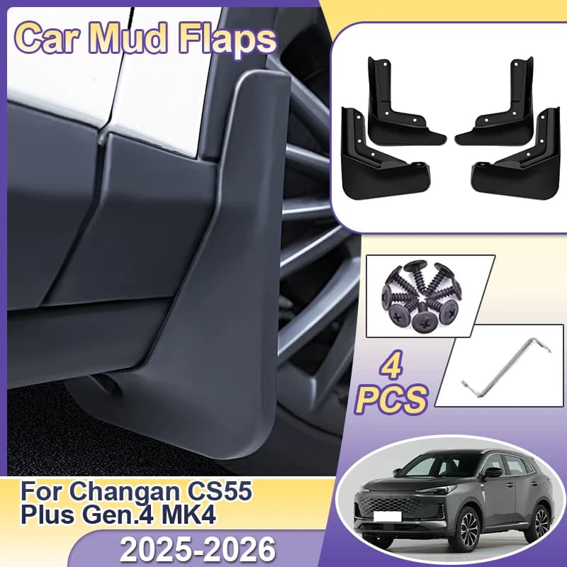 For Changan CS55 Plus Gen.4 MK4 2025 2026 Mud Flaps Mud Flaps Fender Front Rear Flaps Anti-Splash Guard Car Tools Accessories