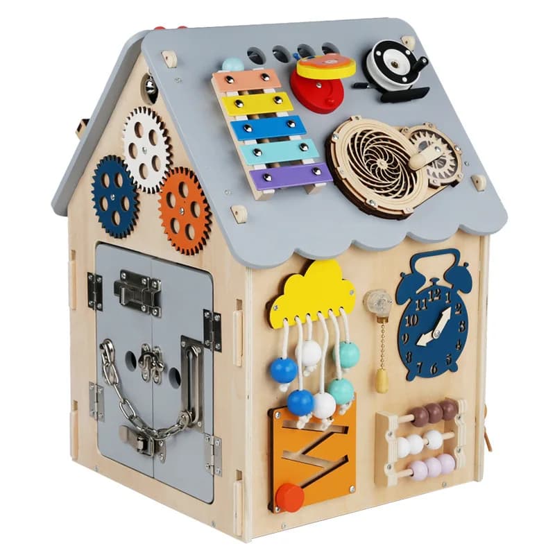 Unlocking telephone busy board, Montessori teaching aids, science and education wooden toys c