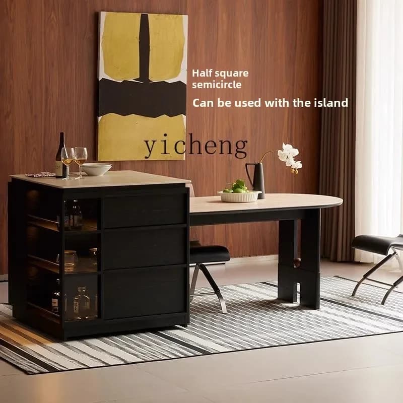 l3 solid wood rock slab dining table simple small apartment living room household light luxury dining table