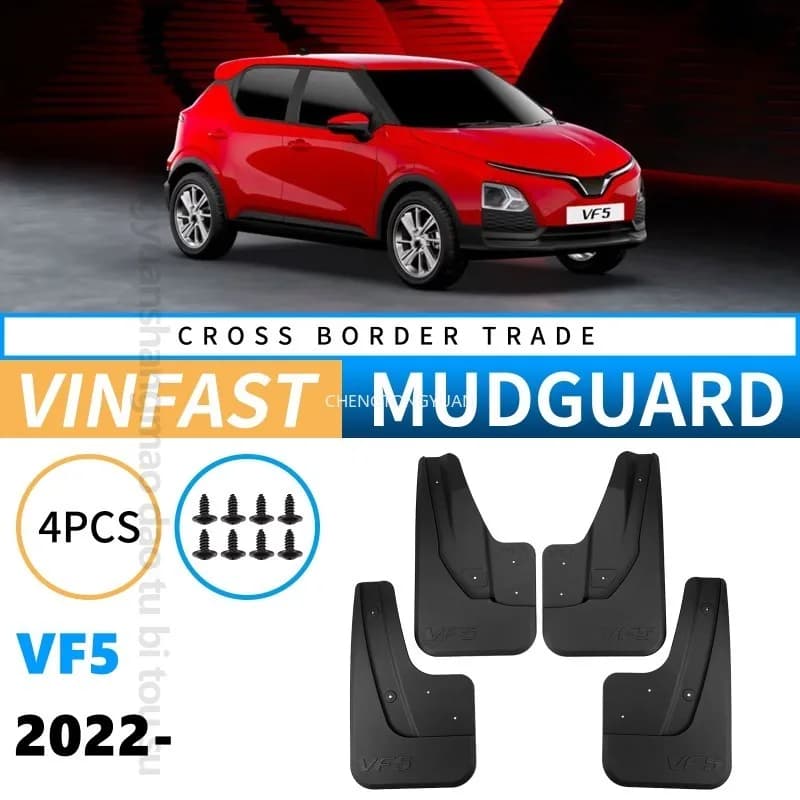 For VinFast VF 5 2022-2025 Fenders Mudguards Front Rear ABS Black Exterior Car Modification Accessories Set 4pcs