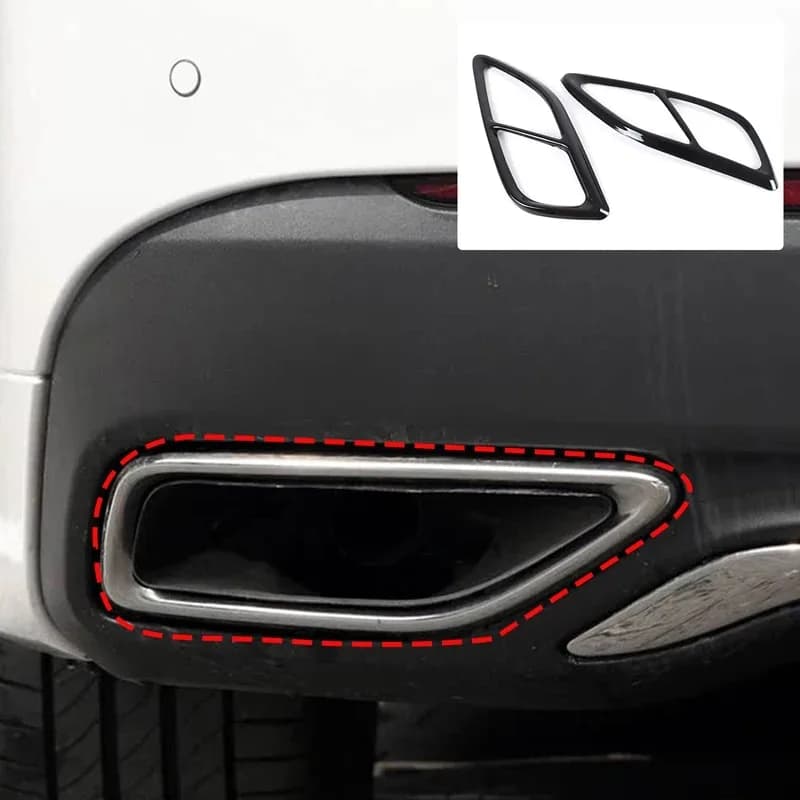 Stainless Steel Rear Exhaust Muffler Tips Frame Trim Exhaust Pipe Cover Trim Car Accessories For Lincoln MKZ CD4 2017-2021