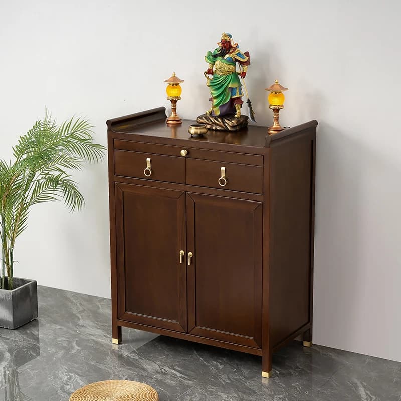 YFY  solid wood offering table  table household Guan Gong Taoist ancestor Bodhisattva shrine with cabinet offering incense