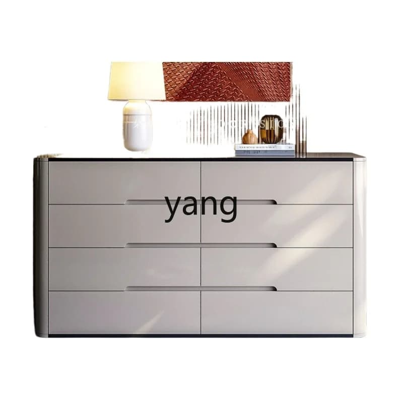 QLH eight-bucket cabinet living room modern simple bedside cabinet light luxury solid wood storage drawer cabinet