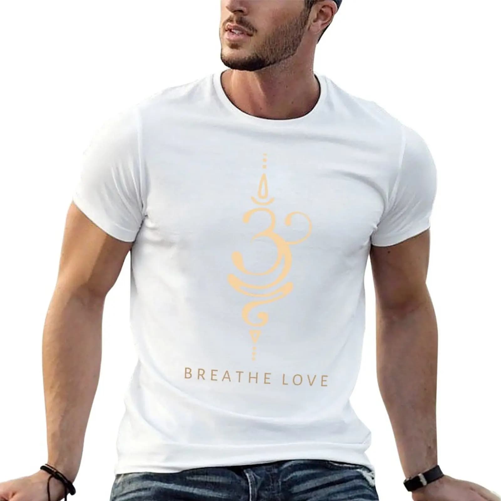 Breathe Peace and Love T-Shirt summer shirt sweat funny t shirts men