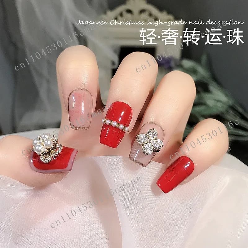 Christmas nail jewelry diamond snowflake high-speed transfer beads nail zircon rotatable decoration