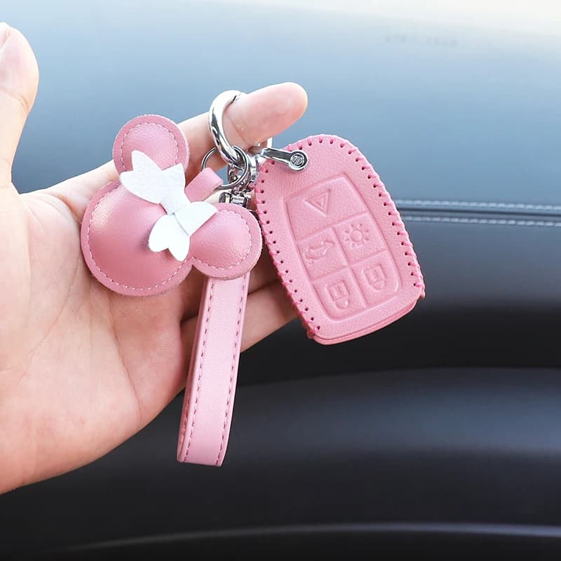 For Volvo S40 C30 C70 V50 Car Key Case Key Fob Cover Keychain Car Accessories For Girls Pink