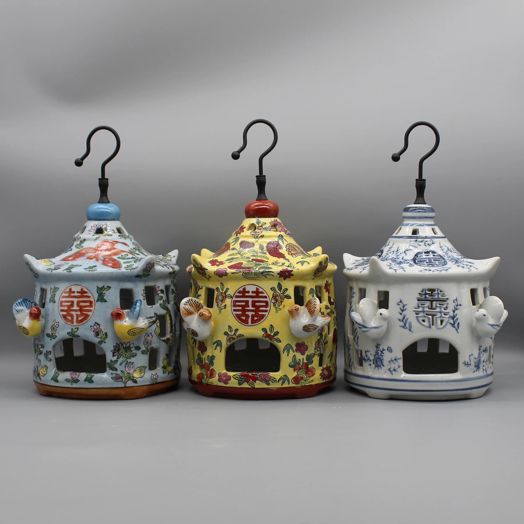 Ceramic Birdcage, Ceramic Lantern, Candle Holder, Home Decoration, Hand Painted Ceramic, Candle Holder