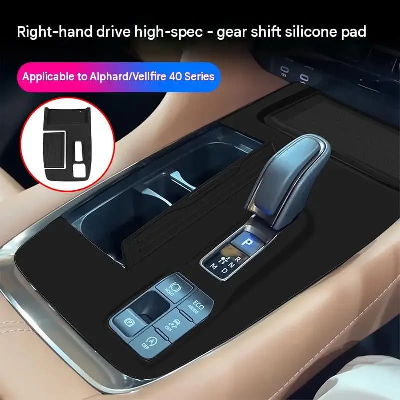 Car Right-Hand Drive Gear Shift Console Pad Pair for Toyota Alphard Vellfire 40 Series High Spec Center Console Surface Mat 2PCS