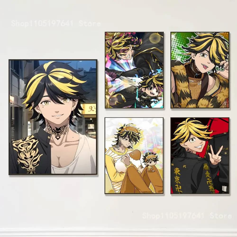 T-Tokyo Kazutoras R-Revengers H-Hanemiya Poster Prints Wall Picture Painting Gift Living Room Restaurant Bar Large Dec Sticker