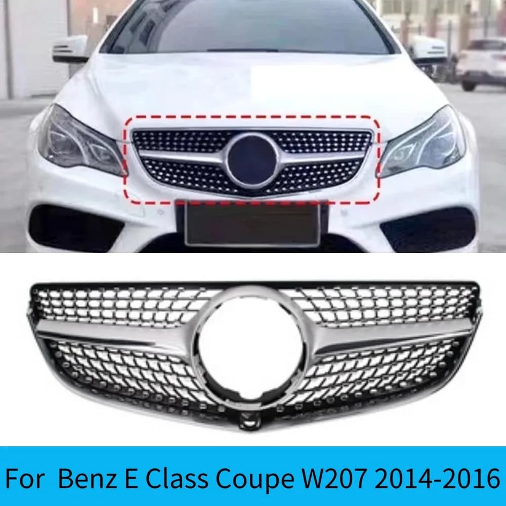 For Mercedes Benz E Class Coupe W207 2014-2016 C207 E200 E250 E300 E400 E500 Diamond Style Front Bumper Racing Grill Billet Gril