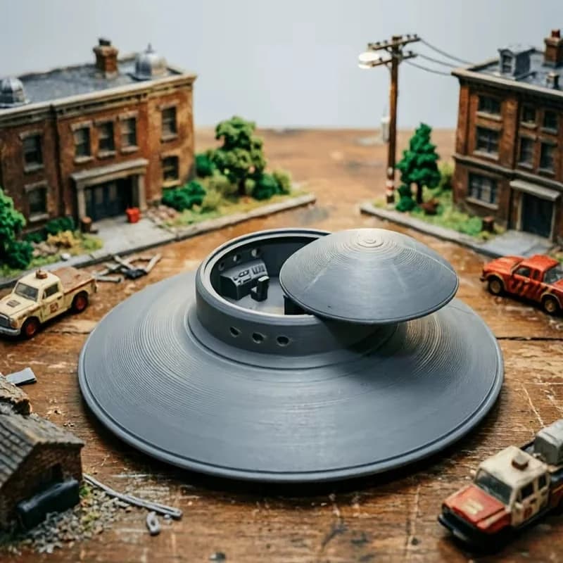 New High Quality Toys Model 3D Printed UFO Flying Saucer Model Desktop Ornament Collectible - Sci-Fi Fans & Hobbyists Men Gift