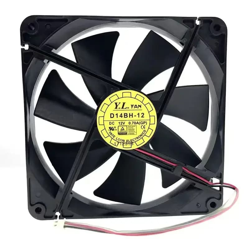 D14BH-12 140mm Cooling Fan 140X140X25mm High Speed 2500RPM 0.40A Yate Loon Computer Cooling Fan Dual Ball Bearing Y.L Fan