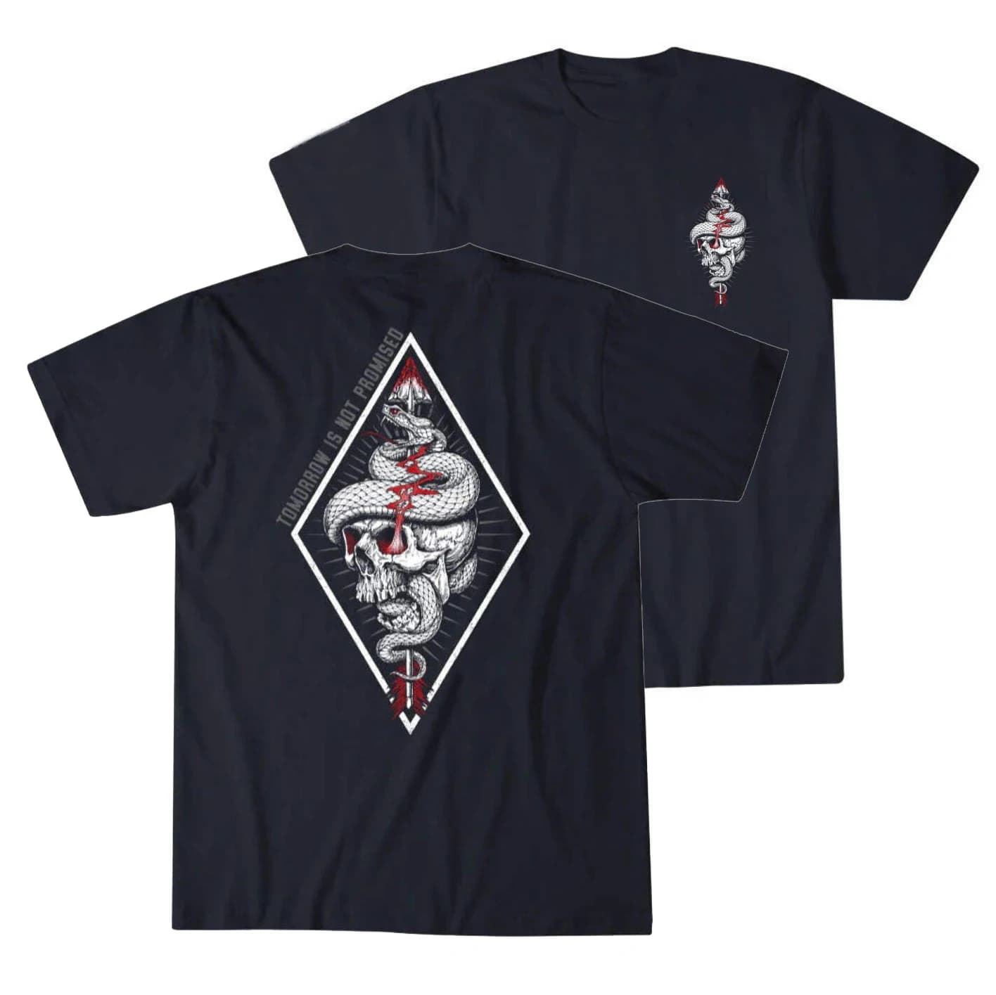 Tomorrow Is Not Promised Retro Snake Skull Military Grunt T-Shirt 100% Cotton O-Neck Short Sleeve Summer Casual Mens T-shirt