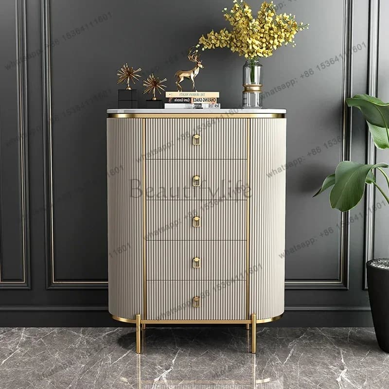 LJY Luxury Storage Showcase Cabinet Modern Household Luxury Wooden Cabinet Drawer Organizer Mueble Almacenaje Sala Furniture Bed