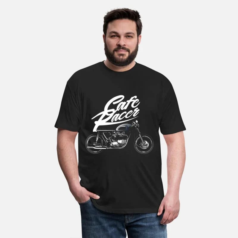 0419 Vintage Custom Retro Cafe Racer Gift T-Shirt for Racing bikers 100% cotton printed Motorcycle Graphic clothes All size Tops