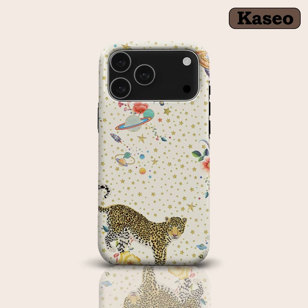 KASEO Matte Bumper for Magsafe Case for IPhone 17 16 15 14 Plus 13 Pro Max Shockproof Hard PC Cosmic Leopard Cover