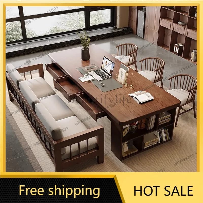Factory Direct Sales Light Luxury Modern Premium Desk Solid Wood Home New Log