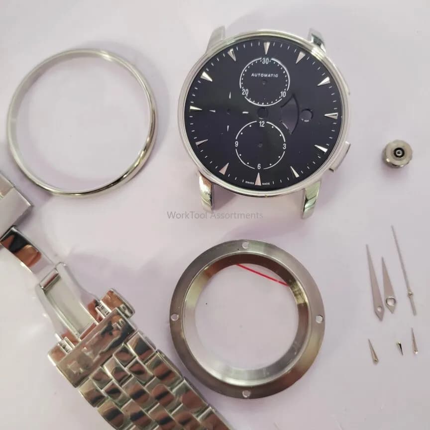 Stainless Steel Sapphire Crystal Mirror Watch Case Accessory for 7750 M8607 Mirror Finish Watch Modification Part