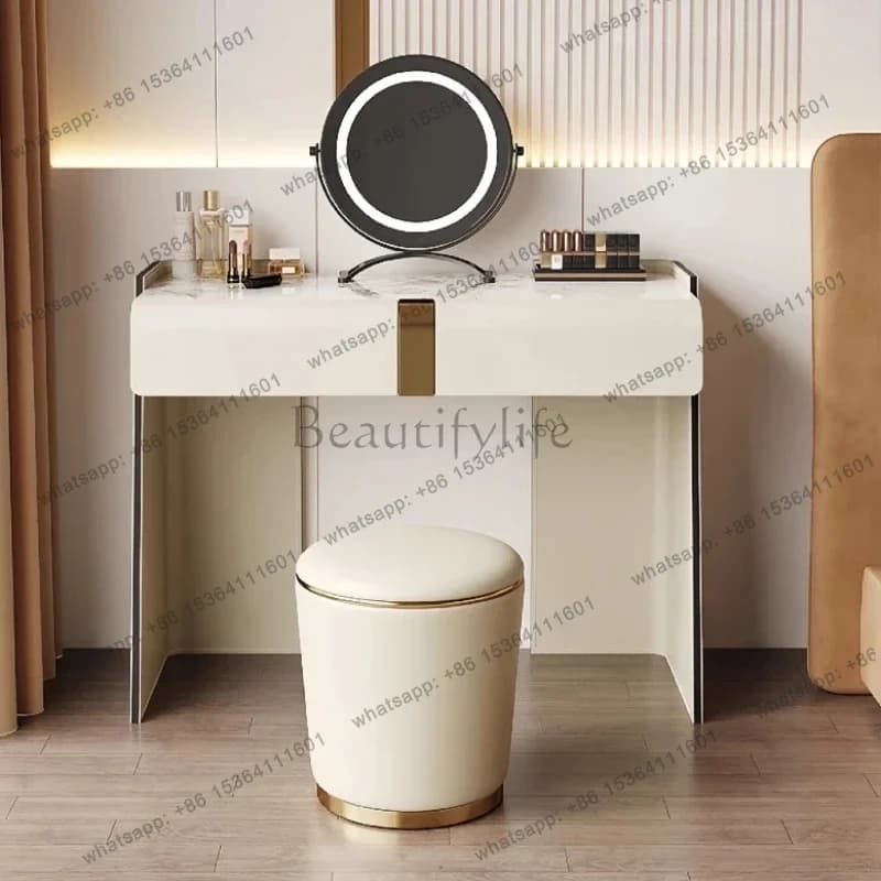 FG Mirror Makeup Modern Vanity Table Storage Aesthetic Luxury Dressing Table Stool Desk Decor Tocador Con Espejo Bedroom Furnitu